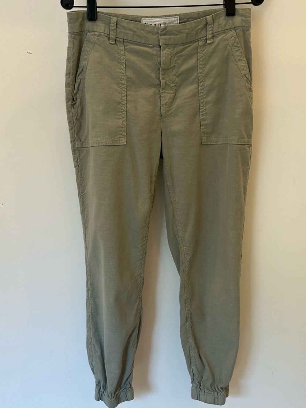 Frank & Eileen Jameson Linen Joggers Sage Green size 6